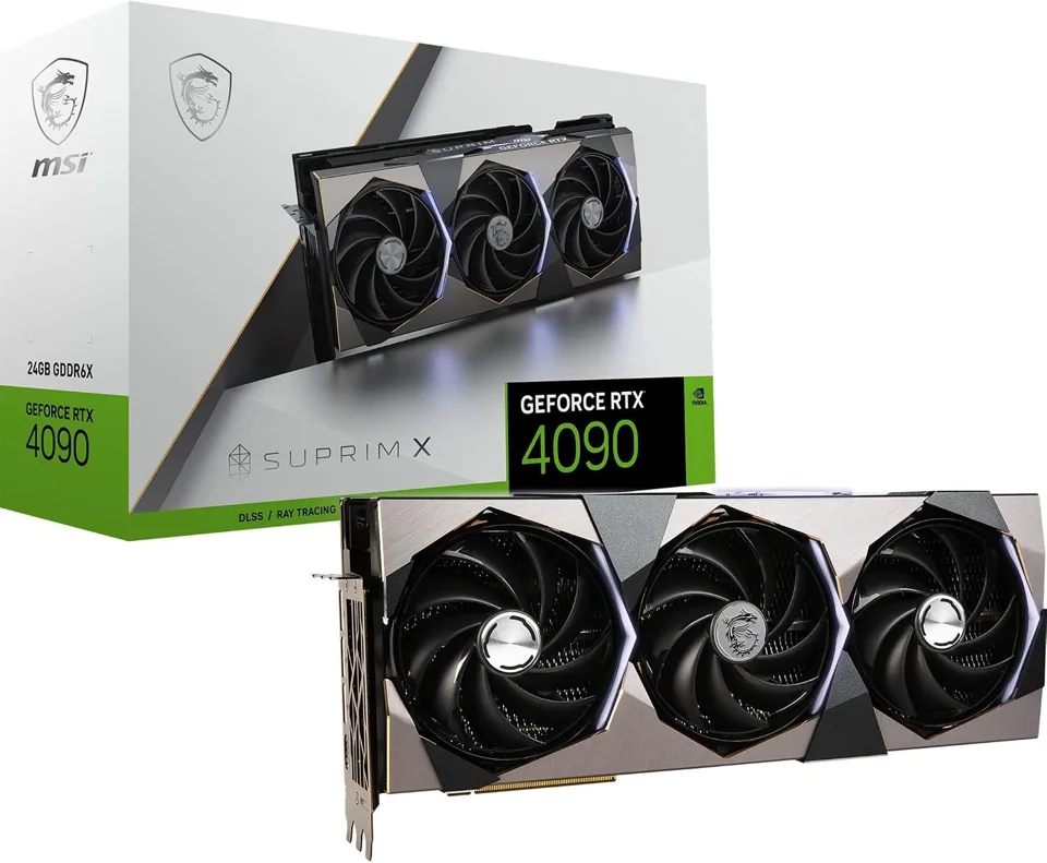 MSI GeForce RTX 4090 SUPRIM X 24GB — card and retail box